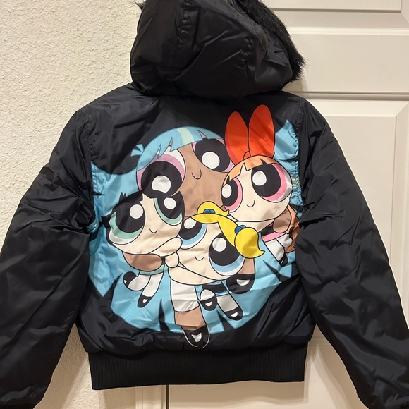 Power Puff Girls Women’s Hooded Bomber Jacket Fashion Nova Size Small - Picture 2 of 7